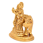 Brass Radha Krishna with Cow Statue Idol KBH05182