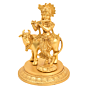 Brass Cow Krishna Idol KBH05251