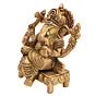 Brass Ganesh Sitting on Bajath Idol KBH05307