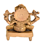 Brass Ganesh Sitting on Bajath Idol KBH05307