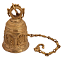 Brass Ganesh Laxmi Saraswati Wall Hanging Bell KBH05320