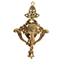 Brass Elephant Face Bell Wall Hanging Jali Work KBH05336