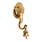 Brass Elephant Face Wall Hanging KBH05341
