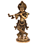Brass Krishna Standing Idol KBH05399
