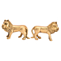 Brass Lion Pair Figurines KBH05406