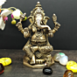 Brass Ganesh Sitting on Bajath KBH05582