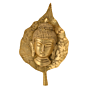 Brass Buddha Face on Leaf Wall Hanging KBH06238