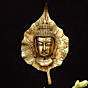 Brass Buddha Face on Leaf Wall Hanging KBH06238