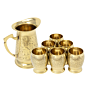 Brass Water Pot with Glass Set KBH06272
