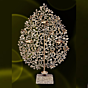 Brass Candle Stand with Tree Design 19 Inch KBH06860