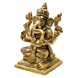 Brass Ganesha-Lakshmi Pair 4 Inch KBH07040