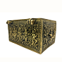 Brass Jewelry Box Lady & Peacock Carving KBH07123
