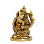 Brass Ganesha on Rat Idol 3 Inch KBH07136