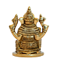 Brass Ganesha on Rat Idol 3 Inch KBH07136