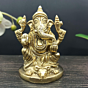 Brass Ganesha on Rat Idol 3 Inch KBH07136