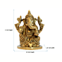 Brass Ganesha on Rat Idol 3 Inch KBH07136