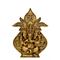 Brass Ganesh Kalash Design Plate Wall Hanging KBH07158
