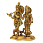 Brass Radha Krishna with Peacock KBH07159
