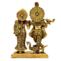 Brass Radha Krishna with Peacock KBH07159