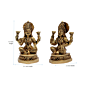 Brass Laxmi Ji on Heart Shape Base Idol KBH07261