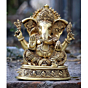 Brass Ashtavinayak Ganesha Sitting on Bajath Idol KBH07264