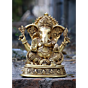 Brass Ashtavinayak Ganesha Sitting on Bajath Idol KBH07264