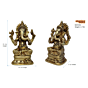 Brass Ganesha Sitting on Bajath Idol KBH07293