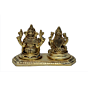 Brass Ganesha Laxmi Sitting on Bajath Idol KBH07299