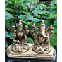 Brass Ganesha Laxmi Sitting on Bajath Idol KBH07299