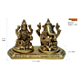 Brass Ganesha Laxmi Sitting on Bajath Idol KBH07299