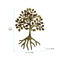 Brass Wall Hanging Small Tree KBH07327