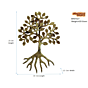 Brass Wall Hanging Small Tree KBH07327