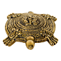 Brass Tortoise with Ganesh Carving Idol KBH07345