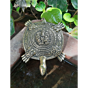 Brass Tortoise with Ganesh Carving Idol KBH07345