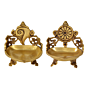 Brass Sangu Chakra Diya Set KBH07349