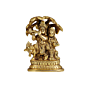 Brass Radha Krishna with Cow Idol KBH07410
