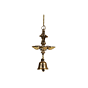 Brass Hanging Peacock Diya with Bell KBH07430
