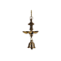 Brass Hanging Peacock Diya with Bell KBH07430