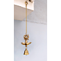 Brass Hanging Peacock Diya with Bell KBH07430