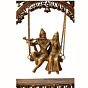 Brass Radha Krishna Jula Idol Set KBH07696