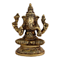 Brass Ganesh Gol Base Idol KBH08053
