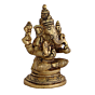 Brass Ganesh Gol Base Idol KBH08053