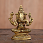 Brass Ganesh Gol Base Idol KBH08053