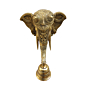 Handcrafted Brass Elephant Face Bell Hanging for Home Temple & Wall Decor 15inch  KBH08093