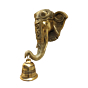 Handcrafted Brass Elephant Face Bell Hanging for Home Temple & Wall Decor 15inch  KBH08093