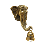 Handcrafted Brass Elephant Face Bell Hanging for Home Temple & Wall Decor 15inch  KBH08093