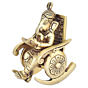 Brass Chair Ganesh Sitting Idol KBH08213