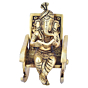 Brass Chair Ganesh Sitting Idol KBH08213