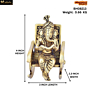 Brass Chair Ganesh Sitting Idol KBH08213