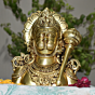 Brass Hanuman Face with Gada 8 Inch KBH08217